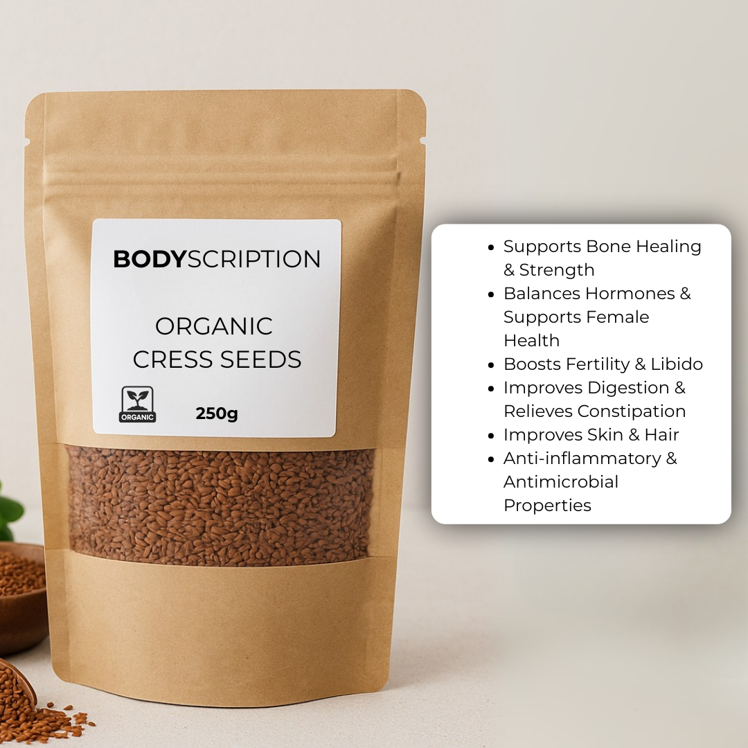 Organic Garden Cress Seeds 250g | Inflammation, Hormonal Balance, Fertility, Libido, Digestion & Respiratory Health