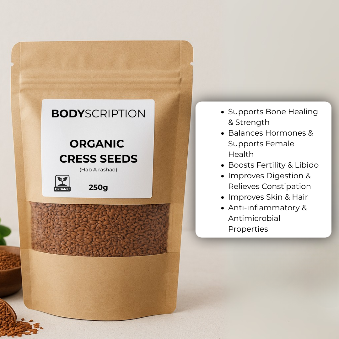 Organic Garden Cress Seeds 250g | Inflammation, Hormonal Balance, Fertility, Libido, Digestion & Respiratory Health