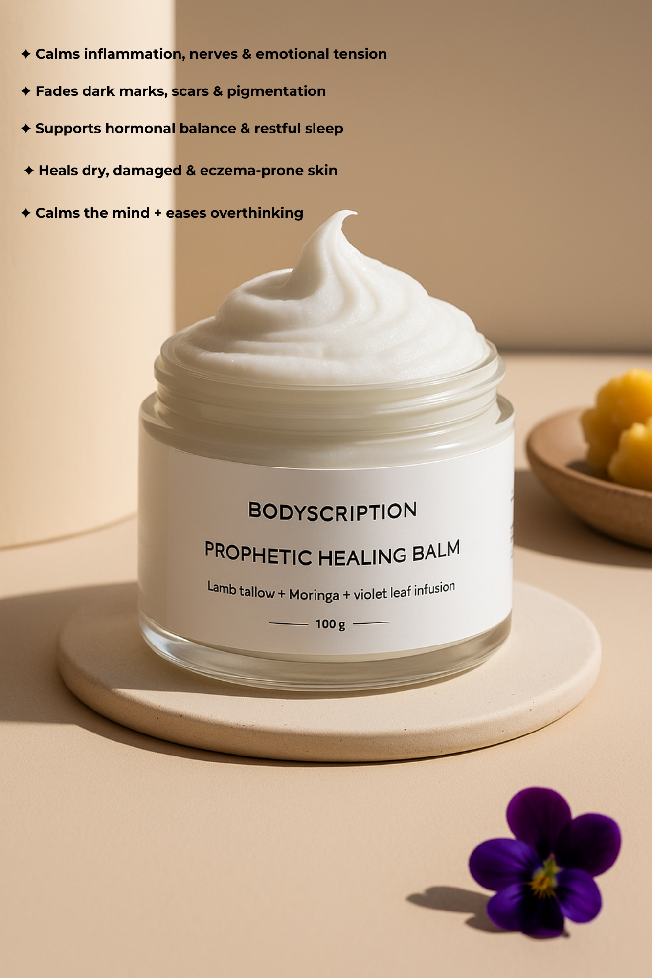 Pre order - Prophetic healing balm - Lamb tallow, Moringa + Violet infusion