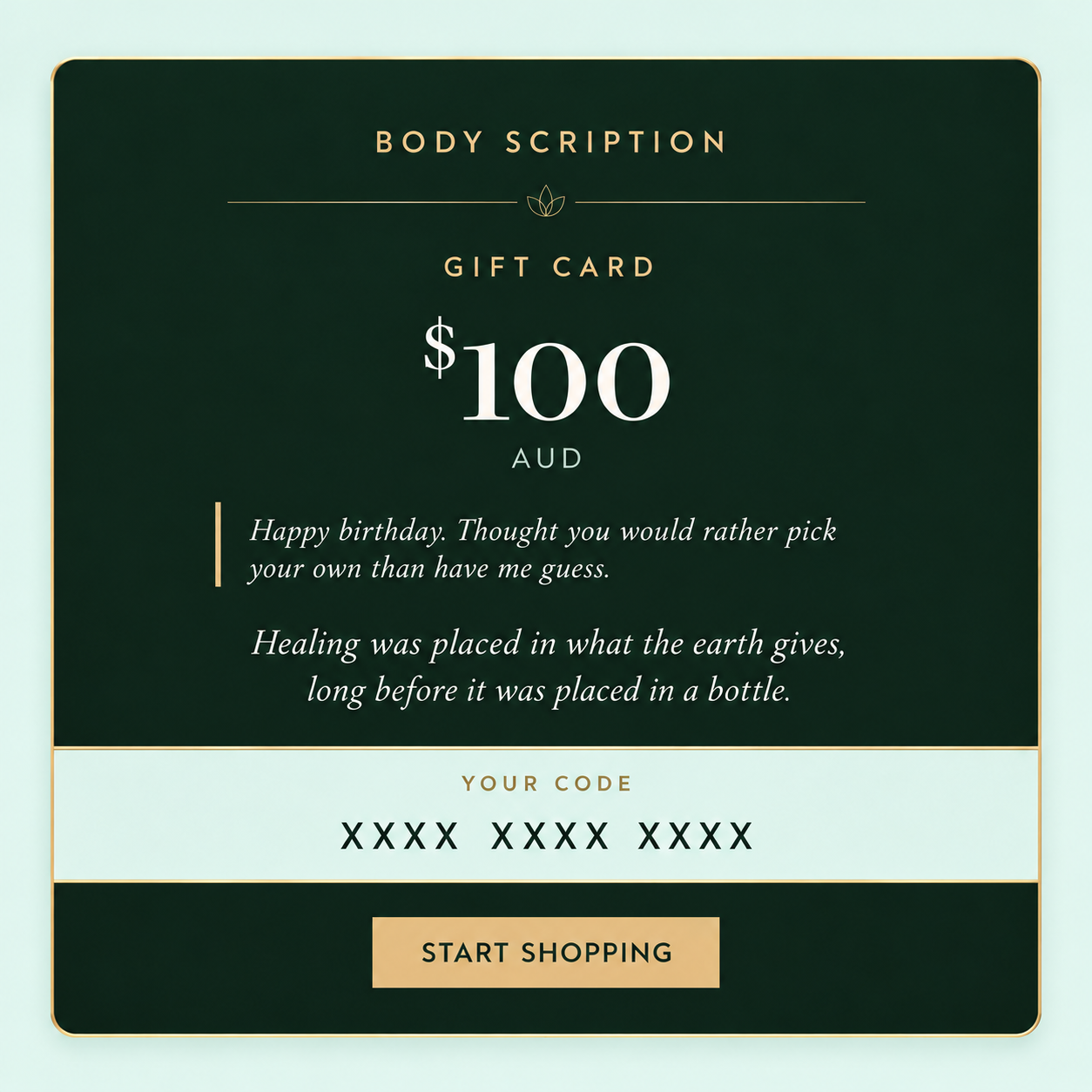Body Scription Gift Card
