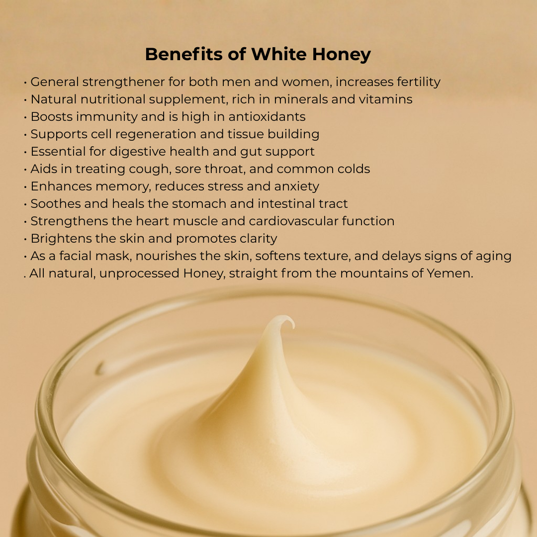 Pre order: White Honey – Prophetic Healing in a jar. Raw • Pure • Yemeni • Sunnah-backed