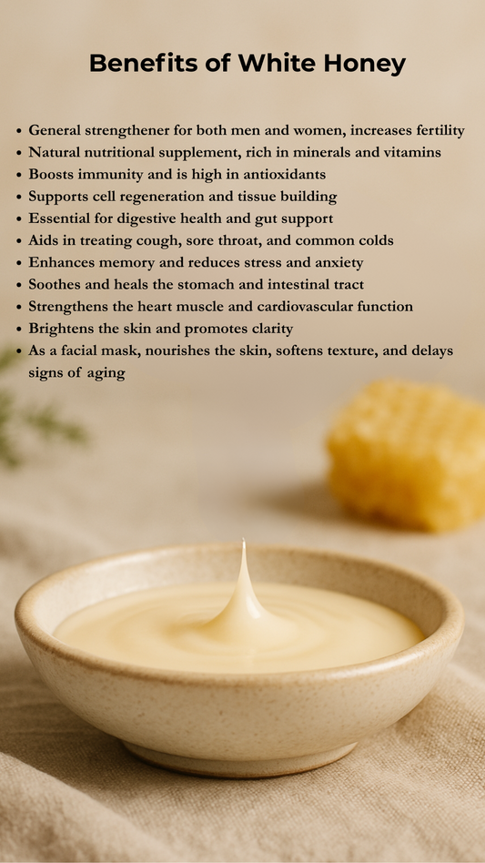 White Honey – Prophetic Healing in a jar. Raw • Pure • Yemeni • Sunnah-backed